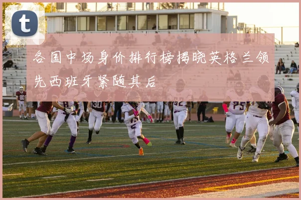 各国中场身价排行榜揭晓英格兰领先西班牙紧随其后